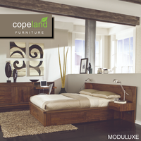 Moduluxe Walnut Storage Bed Room Scene