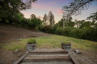 044 - 171 - 6 Snowberry Lane - Two planters that are sitting on the steps