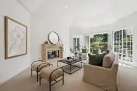 3 _ 2 Reliez Manor Court - Living room with fireplace and large windows