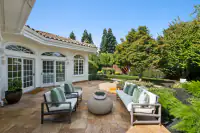 8 _ 2 Reliez Manor Court - Backyard with patio seating and landscaped garden
