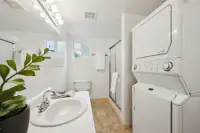 30 _ 808 Rosedale - Guest house bathroom with stacked washer and dryer