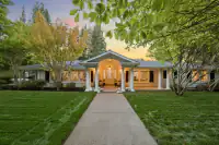 1 _ 3724 Happy Valley Road _ Front exterior with covered entry, walkway, lawn, and landscaping