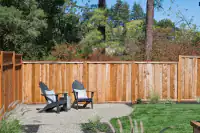 31 _ 3208 Camino Colorados _ Backyard with Adirondack chairs, lawn, and fenced yard