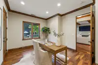 54 _ 24 Cosso Court _ Office with wooden desk, upholstered chair, and hardwood flooring