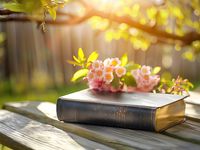 Spring Bible pink flowers